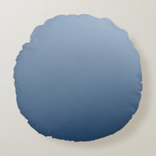 Smokey Blue Subtiles Design von Hell nach Dunkel Rundes Kissen