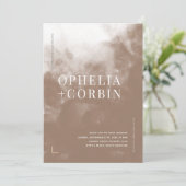 Smokey Brown Minimal Wedding Einladung (Stehend Vorderseite)