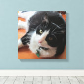 Smokey Die Katze Canvas drucken Leinwanddruck (Insitu (Holzboden))