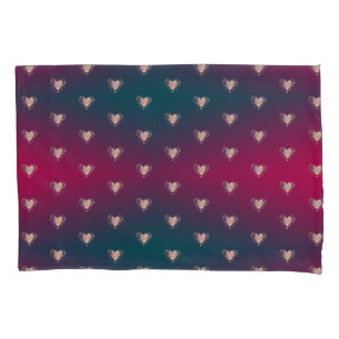 Smokey Fuschia und Extravagant Hearts Kissenbezug