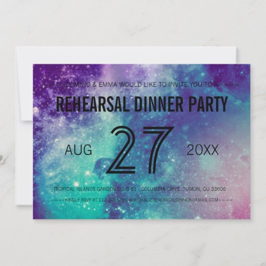 Smokey Galaxy Probe Dinner Cards Einladung (Vorderseite)