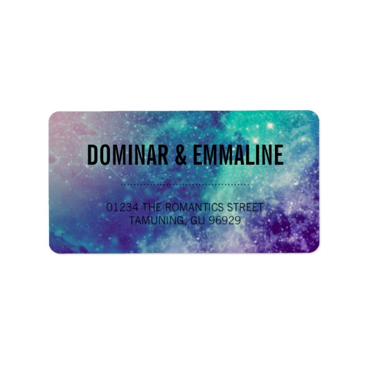 Smokey Galaxy Wedding Address Labels Adressaufkleber (Vorne)