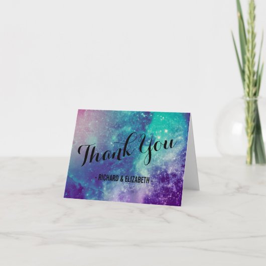 Smokey Galaxy Wedding Danke Karten (Vorderseite)