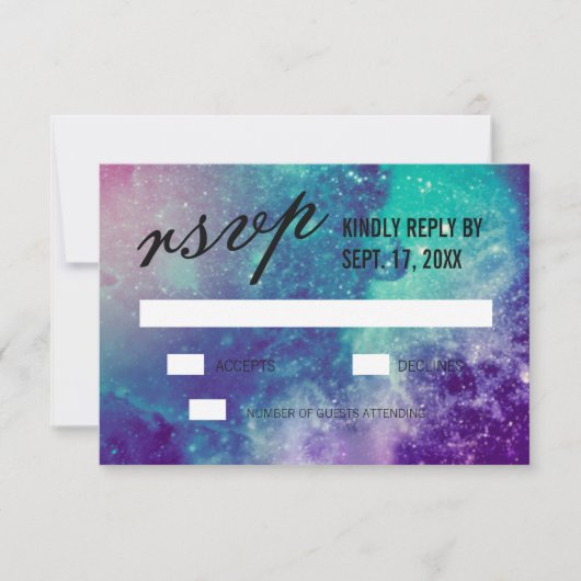 Smokey Galaxy Wedding RSVP Cards Karte (Vorderseite)