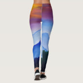 Smokey Gebirgssonnenuntergang Leggings (Rückseite)