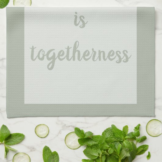 Smokey grün - Weiß Geschirrtuch (Gefaltet)