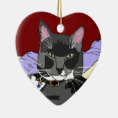 Smokey Katzen-Weihnachtsverzierung Keramik Ornament (Rechts)