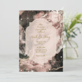 Smokey Pink Galaxy Watercolor Celestie Wedding Einladung (Stehend Vorderseite)