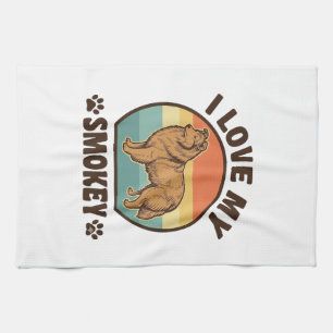 Smokey Sheltie Hund Vintage Sonnenuntergang Shirt  Geschirrtuch