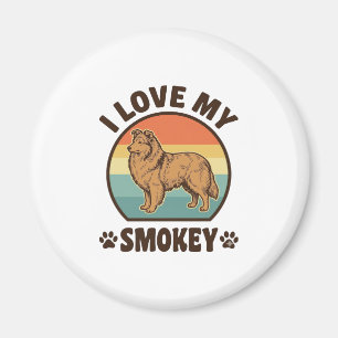Smokey Sheltie Hund Vintage Sonnenuntergang Shirt Magnet