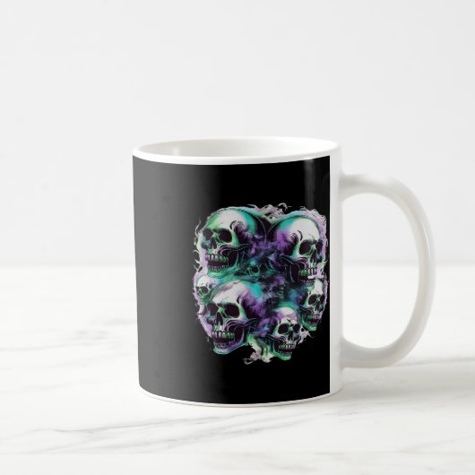 Smokey Skulls Ghost Flying Halloween Fall Fun T-Sh Kaffeetasse (Rechts)