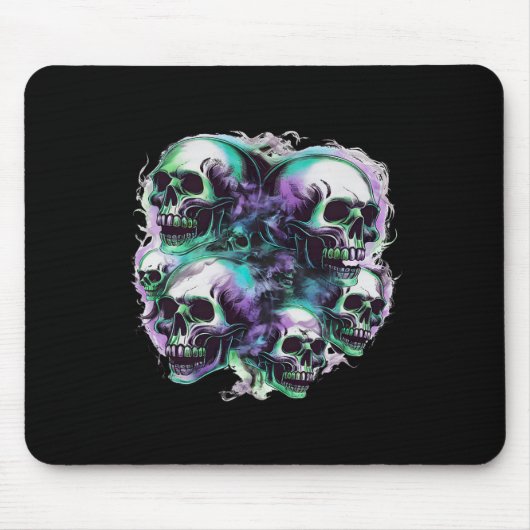 Smokey Skulls Ghost Flying Halloween Fall Fun T-Sh Mousepad (Vorne)