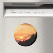 Smokey Sunset über den Bergen... Magnet (In Situ (Geschirrspüler))
