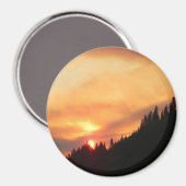 Smokey Sunset über den Bergen... Magnet (Vorderseite/Rückseite)