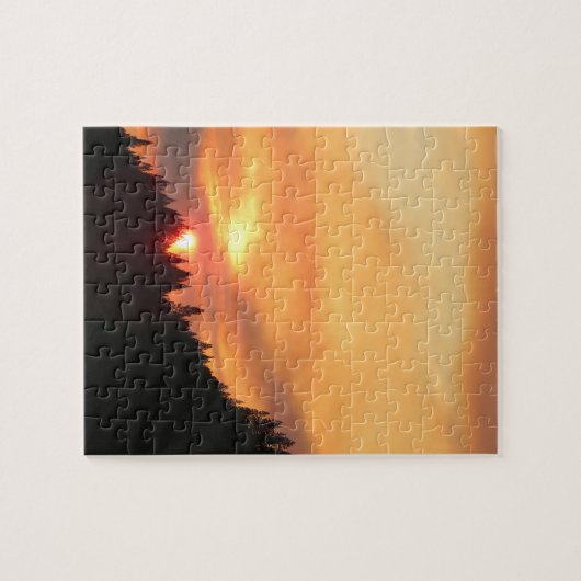 Smokey Sunset über den Bergen... Puzzle (Horizontal)