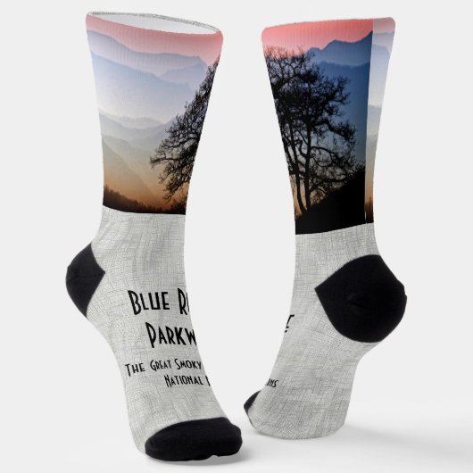 Smokies Blue Ridge Parkway Sunset Travel Foto Socken (Gewinkelt)