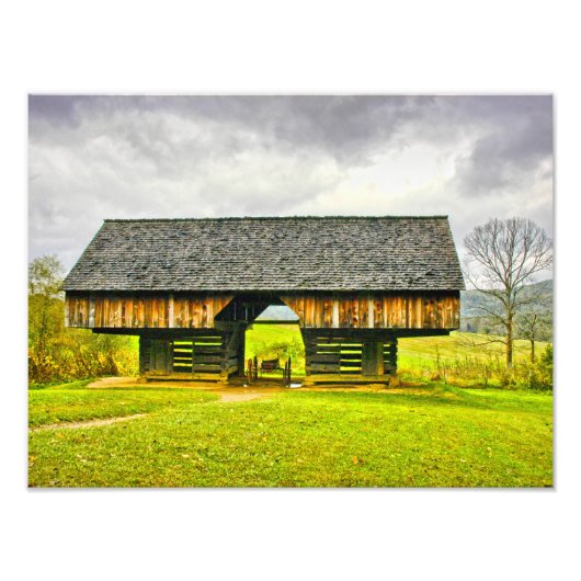 Smokies Cades Cove Cantilever Barn Tipton Platz Fotodruck (Vorne)