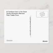 Smokies Cades Cove Cantilever Barn Tipton Platz Postkarte (Rückseite)