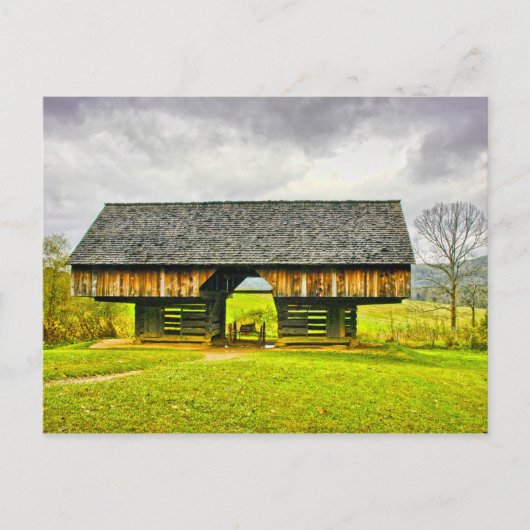 Smokies Cades Cove Cantilever Barn Tipton Platz Postkarte (Vorderseite)