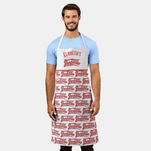 Smokin Barbecue Individuelle Name Schürze (Getragen)