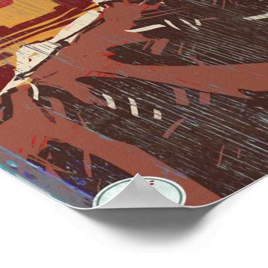 Smokin Cowboy Poster (Ecke)