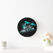 Smokin Green Runde Wanduhr (Zuhause)