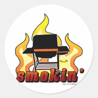 Smokin GRILLEN Liebhaber Runder Aufkleber