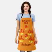Smokin Hot Orange and Red All-Over Print Apron Schürze (Getragen)