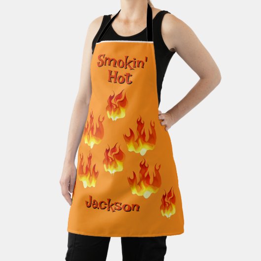 Smokin Hot Orange and Red All-Over Print Apron Schürze (InSitu)