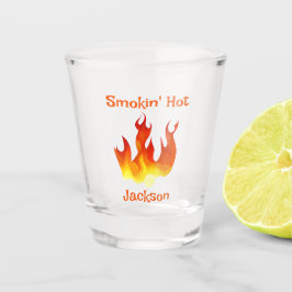 Smokin Hot Orange and Red Flame Personalized Schnapsglas