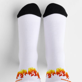 Smokin Hot Orange and Red Flames Personalized Socken