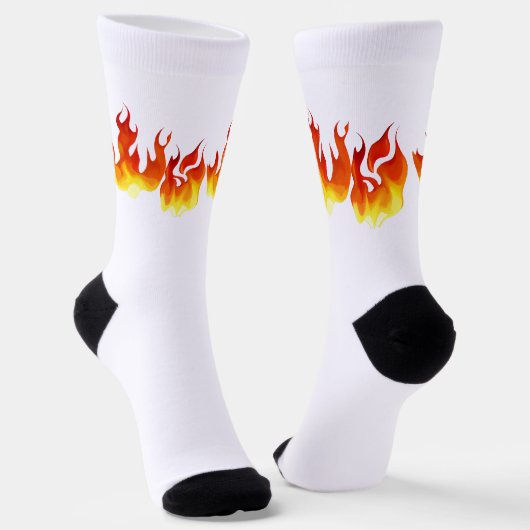 Smokin Hot Orange and Red Flames Personalized Socken (Gewinkelt)