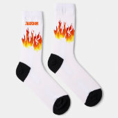 Smokin Hot Orange and Red Flames Personalized Socken (Rechts)