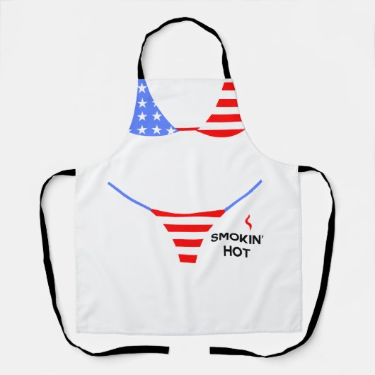 Smokin’ Hot Patriotic Apron – Red, White & Blue Schürze (Vorderseite)