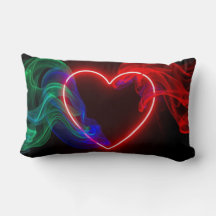 Smokin' Red Hot Valentine Hearts on a Throw Pillow