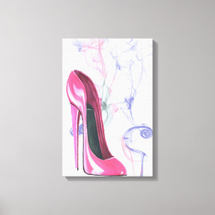 Smokin rosa Stilett-Schuh eingewickelte Leinwand