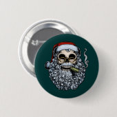 Smokin' Santa Skull Button (Vorne & Hinten)