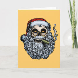 Smokin' Santa Skull Feiertagskarte