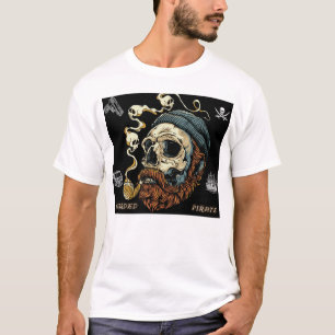 Smokin' Schädel- Bartgeist Grafisches T-Shirt