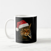 Smoking Cat Cigarette Christmas Santa Hat Cat Meme Kaffeetasse (Links)
