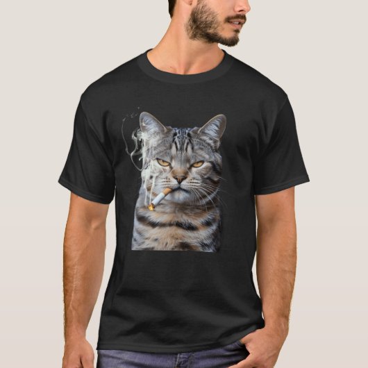 Smoking Cat Cigarette Kitty Meme Generation Z Anim T-Shirt (Vorderseite)