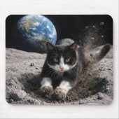 Smoking-Cat-Gräbt-einen-Mondkrater Mousepad (Vorne)