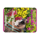 Smoking-Cat schnuppert an Blumen Lustiger Valentin Magnet (Horizontal)
