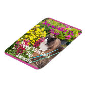 Smoking-Cat schnuppert an Blumen Lustiger Valentin Magnet (Linke Seite)