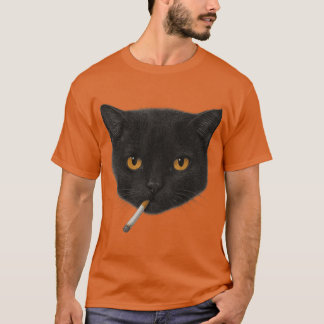 Smoking Cat Y2K friends T-Shirt
