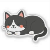 Smoking-Catze im Traumland Aufkleber (Vorderseite)