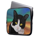 Smoking die Katzen-Laptop-Hülse Laptopschutzhülle (Vorderseite Links)