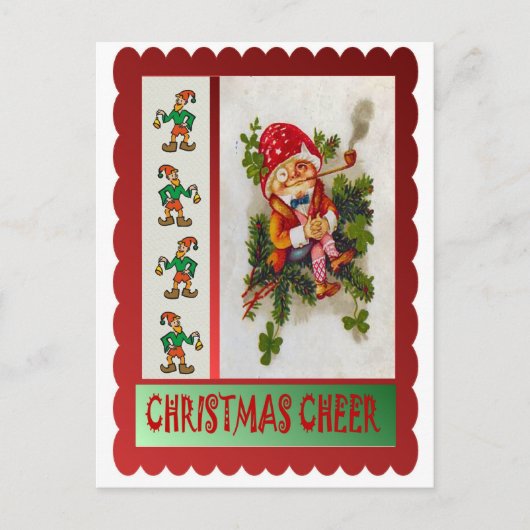 Smoking elf feiertagspostkarte (Vorderseite)