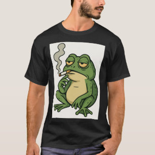 Smoking Frog Cartoon T-Shirt Lustiges Chill-Frosch