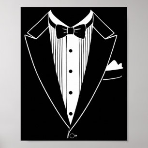 Smoking-Hemd Männer Frauen Kinder Tux Anzug Fliege Poster